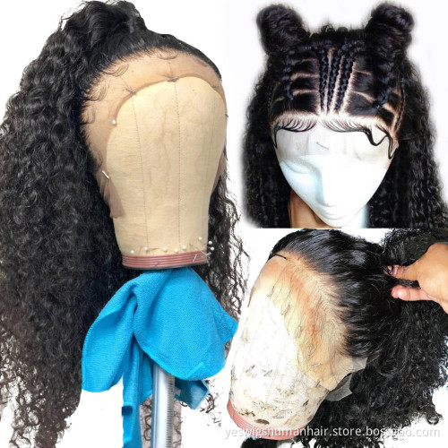 Afro Kinky Curly Raw Brazilian Virgin Human Hair Hd Lace Front Wig Cheap Transparent Full 360 Lace Frontal Wig For Black Women